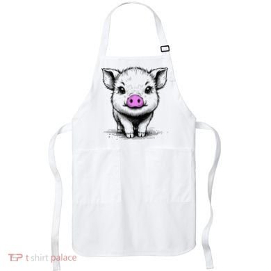 Cute Pig With Nose Drawing Apron