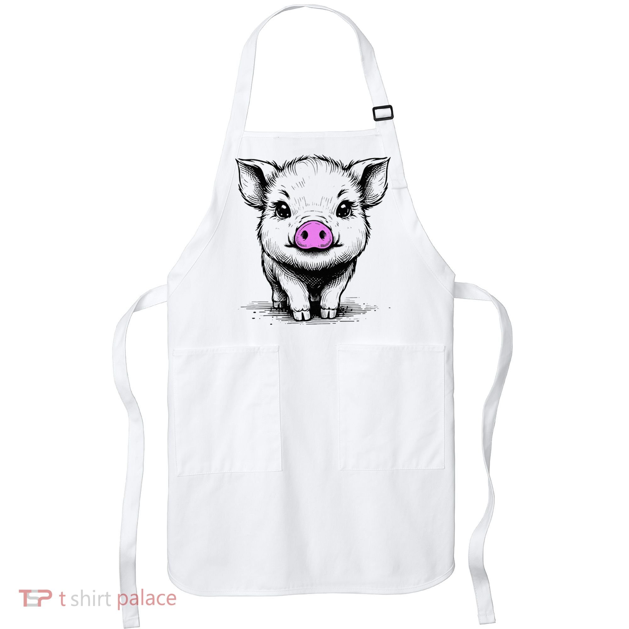 Cute Pig With Nose Drawing Apron