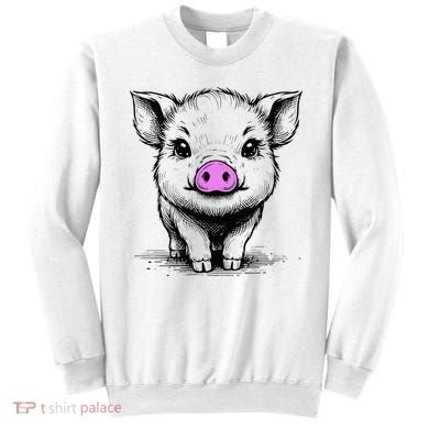 Cute Pig With Nose Drawing Sweatshirt