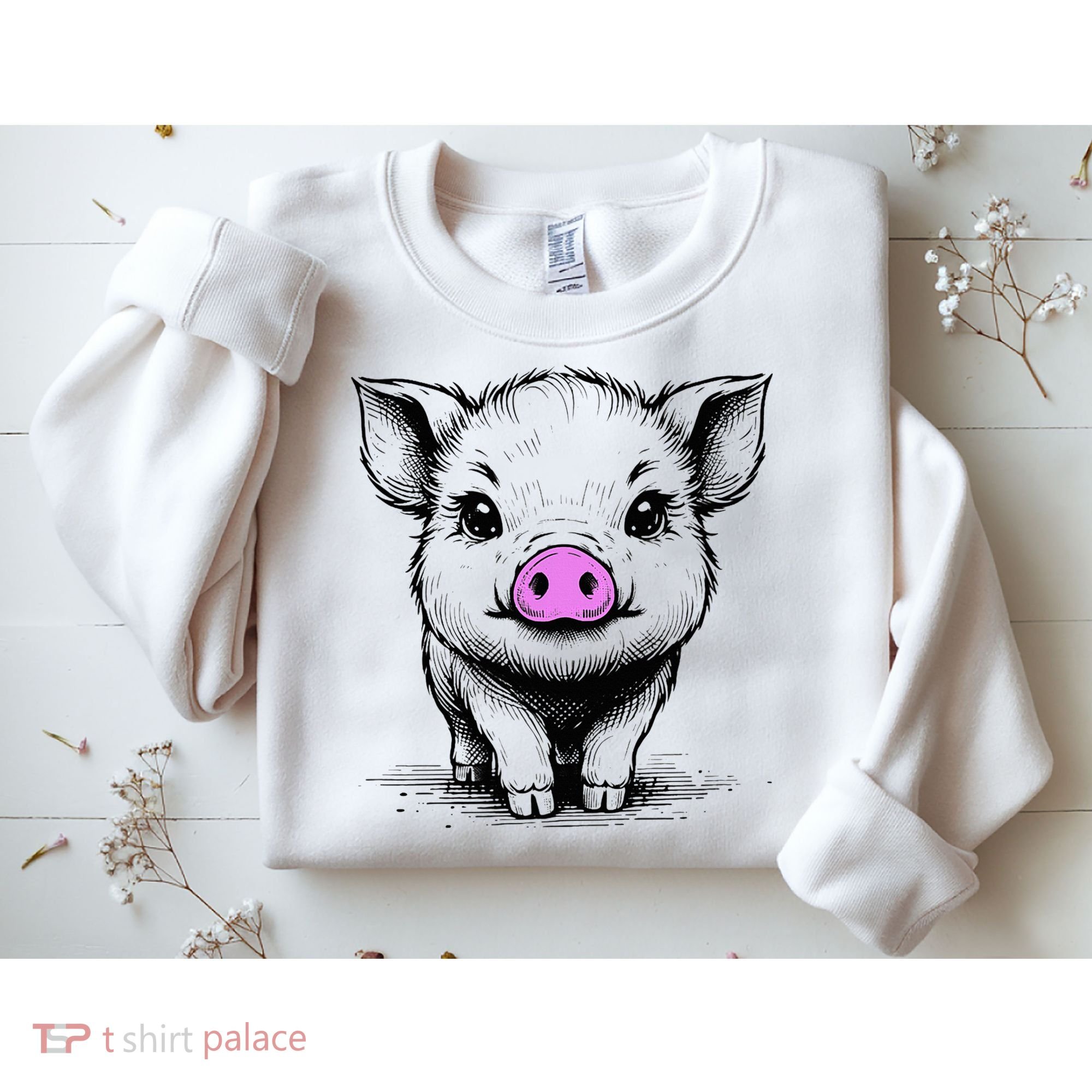 Cute Pig With Nose Drawing Sweatshirt