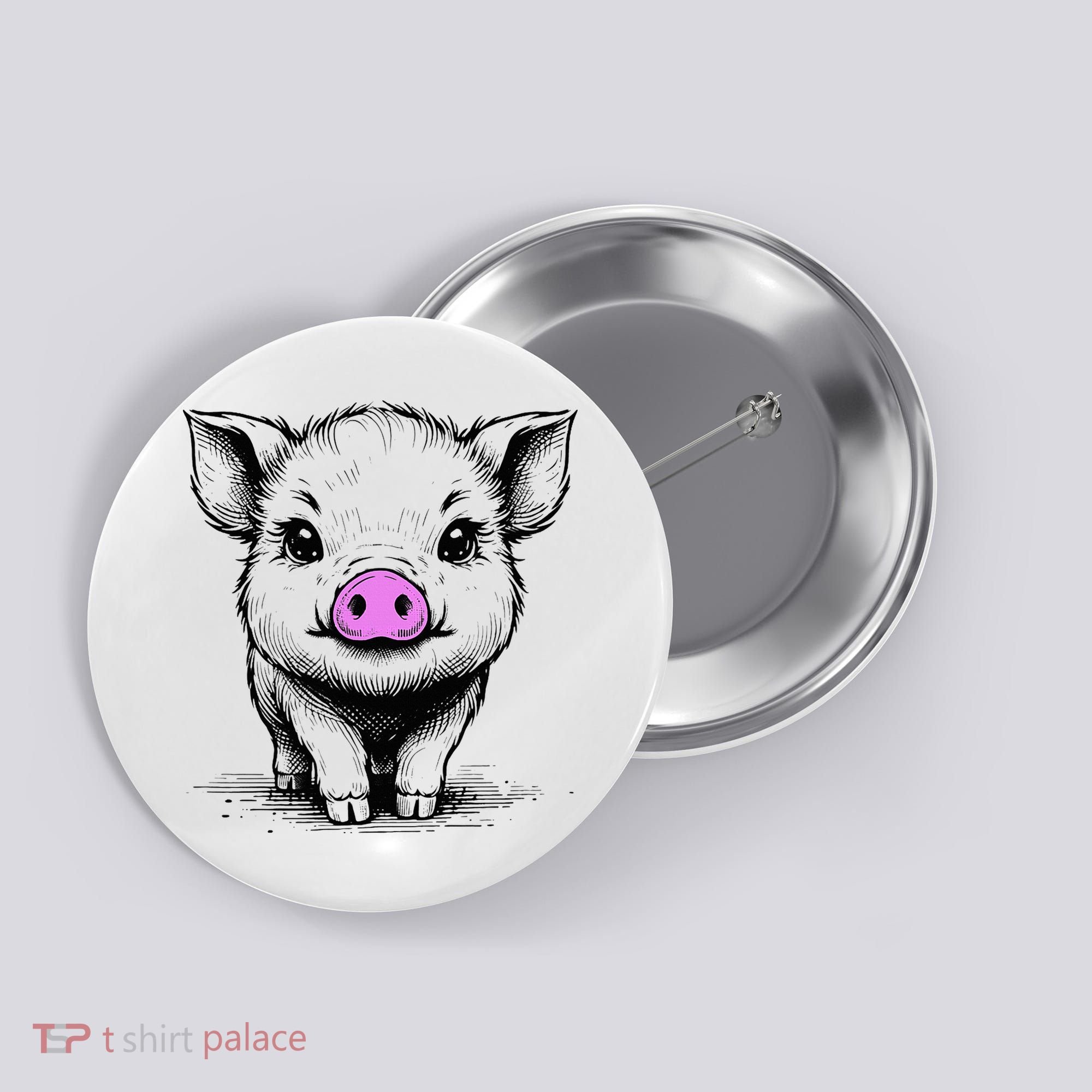 Cute Pig With Nose Drawing Button