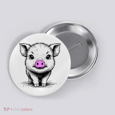 Cute Pig With Nose Drawing Button