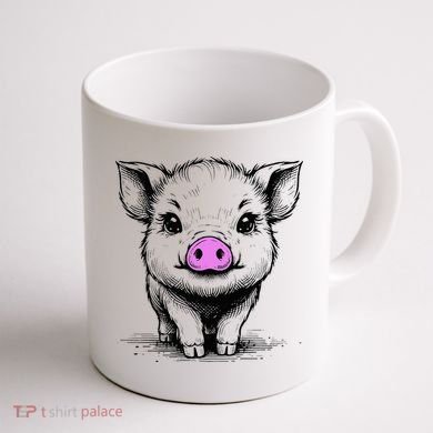 Cute Pig With Nose Drawing Coffee Mug back
