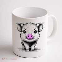 Cute Pig With Nose Drawing Coffee Mug thumb 1