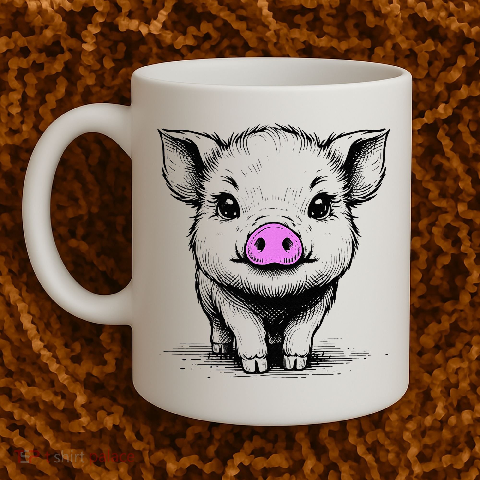 Cute Pig With Nose Drawing Coffee Mug