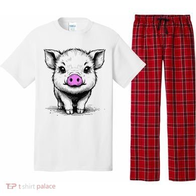 Cute Pig With Nose Drawing Pajama Set