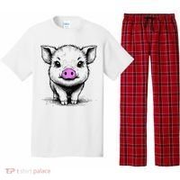 Cute Pig With Nose Drawing Pajama Set thumb 0
