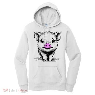Cute Pig With Nose Drawing Women's Hoodie