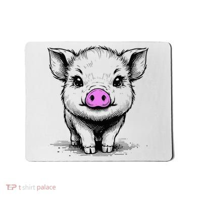 Cute Pig With Nose Drawing Mousepad