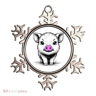 Cute Pig With Nose Drawing Ornament