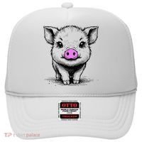 Cute Pig With Nose Drawing Hat thumb 0