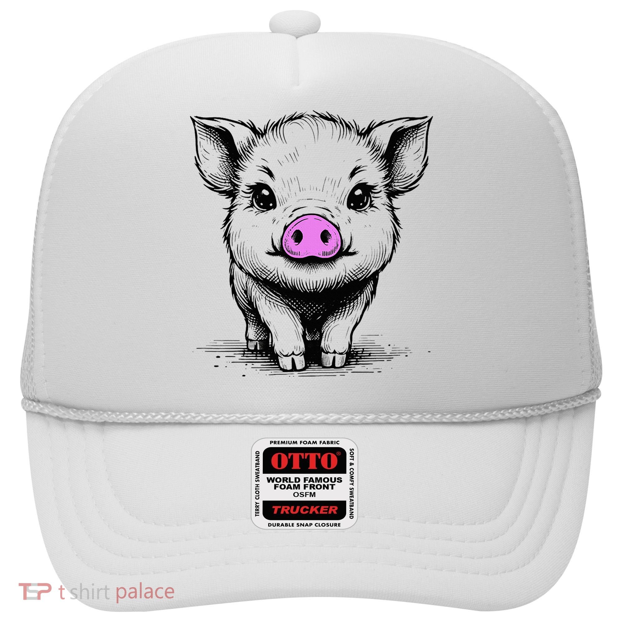 Cute Pig With Nose Drawing Hat
