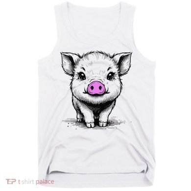 Cute Pig With Nose Drawing Tank Top