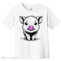 Cute Pig With Nose Drawing Toddler T-Shirt thumb 0