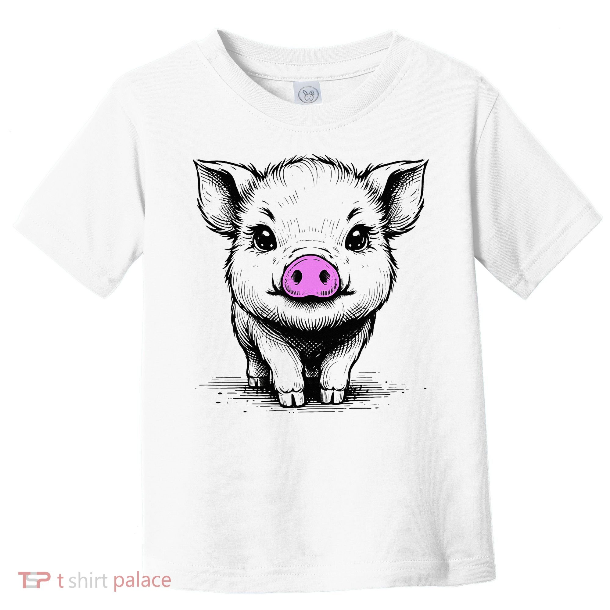 Cute Pig With Nose Drawing Toddler T-Shirt