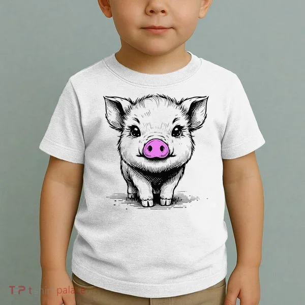 Cute Pig With Nose Drawing Toddler T-Shirt