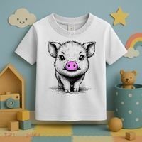 Cute Pig With Nose Drawing Toddler T-Shirt thumb 3