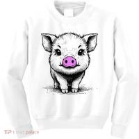 Cute Pig With Nose Drawing Kids Sweatshirt thumb 0