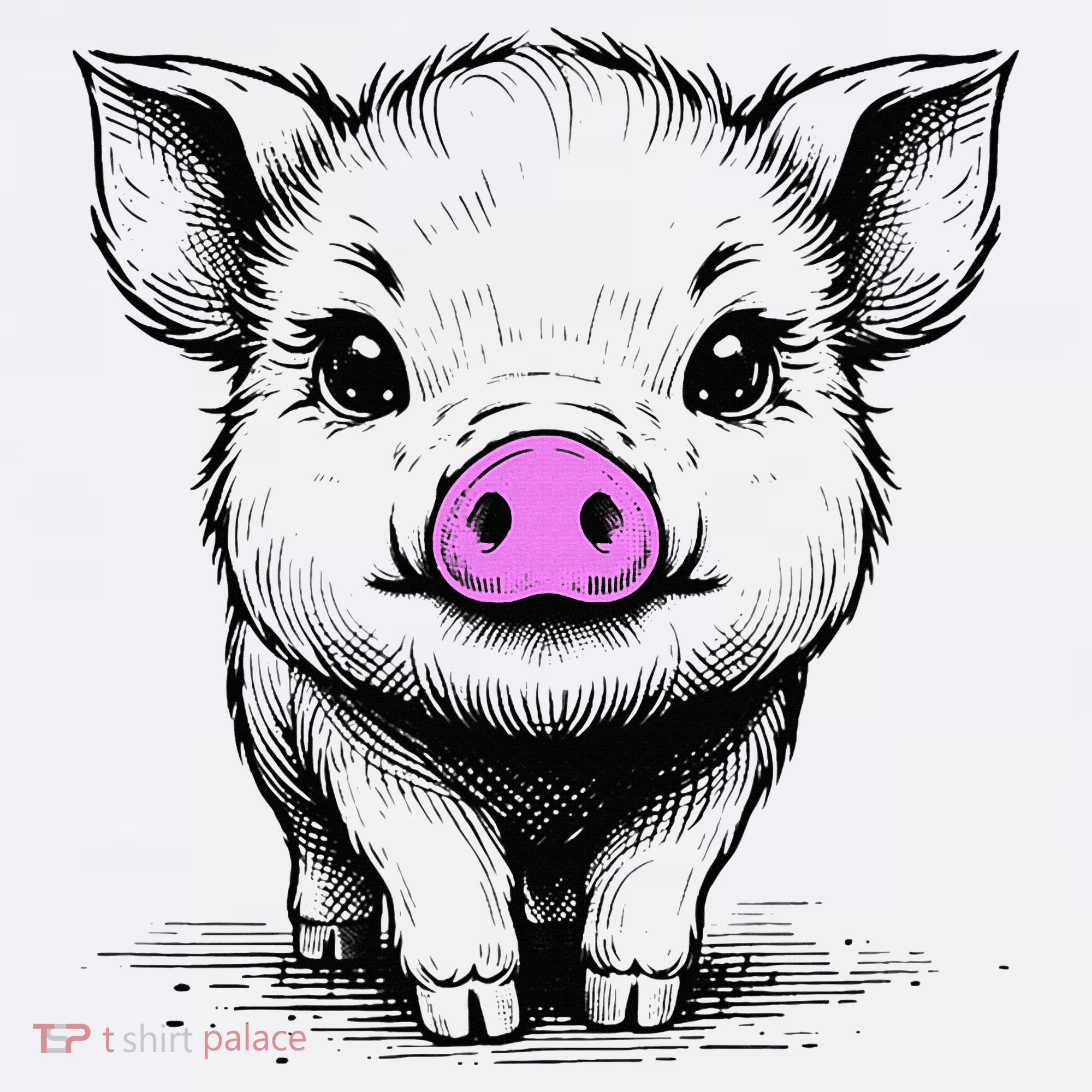 Cute Pig With Nose Drawing Kids Sweatshirt