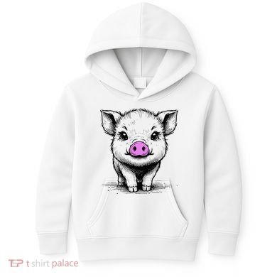 Cute Pig With Nose Drawing Kids Hoodie