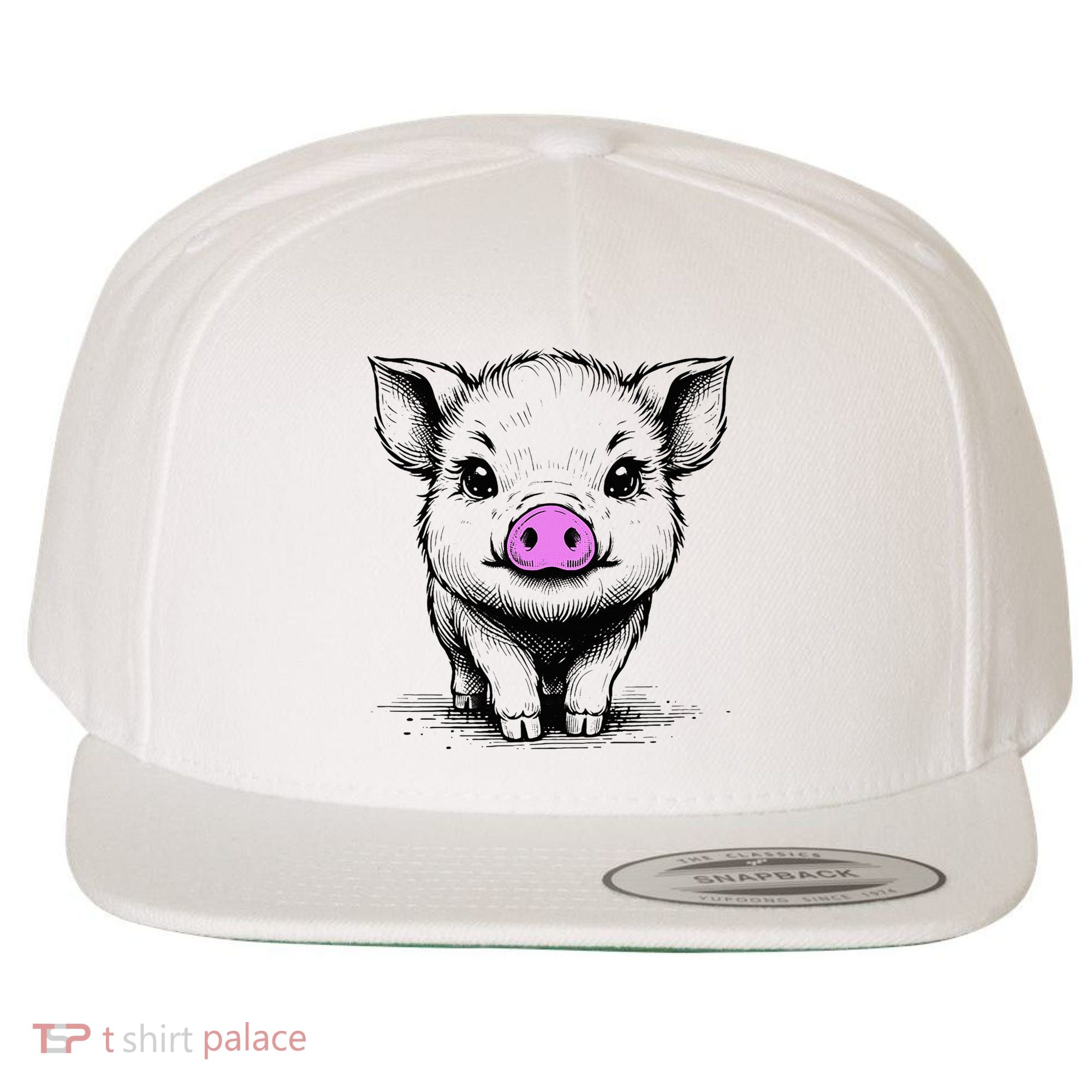 Cute Pig With Nose Drawing Wool Snapback Cap