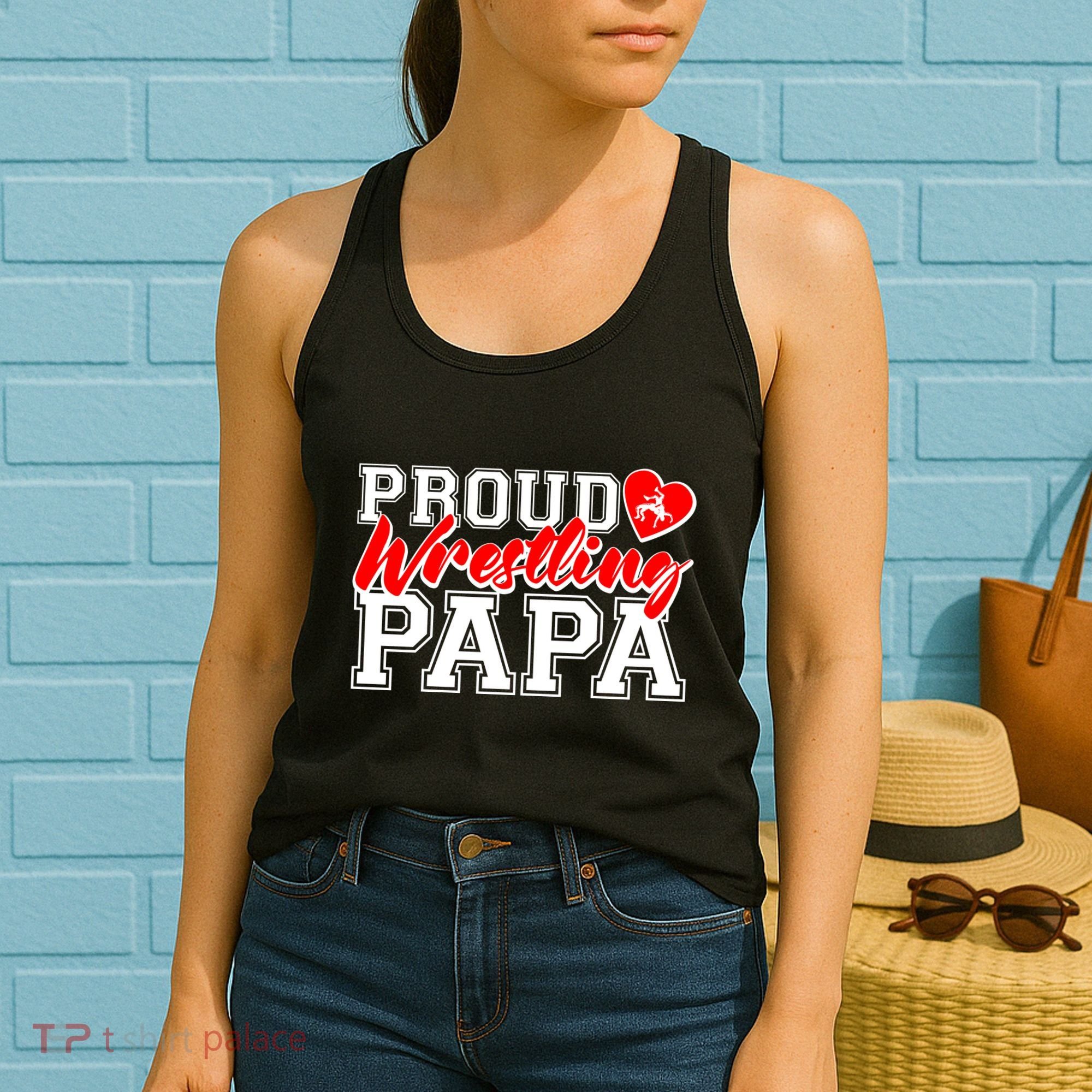 Cute Proud Wrestling Papa Women's Tank Top