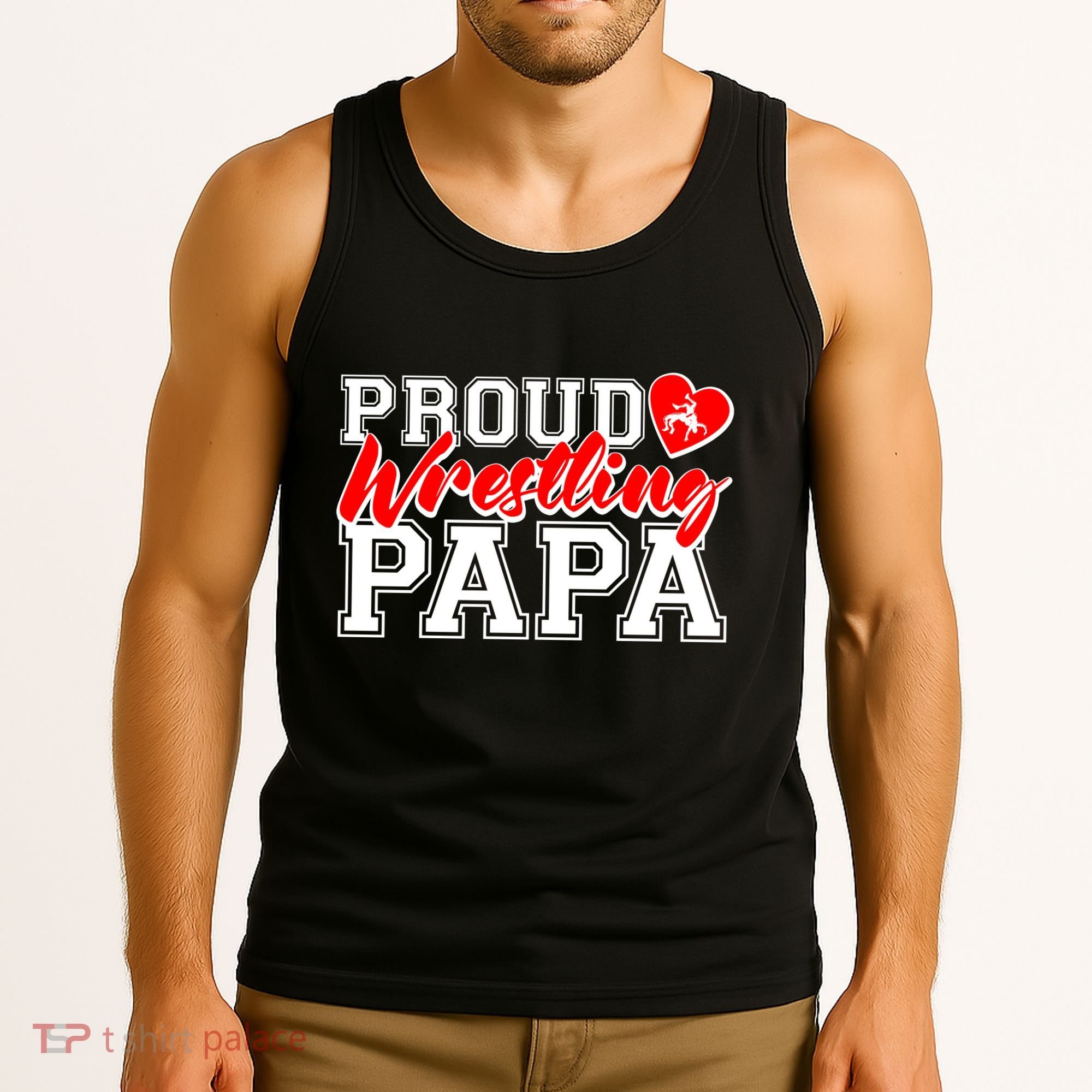 Cute Proud Wrestling Papa Tank Top