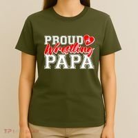 Cute Proud Wrestling Papa T-Shirt thumb 4