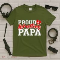 Cute Proud Wrestling Papa T-Shirt thumb 5