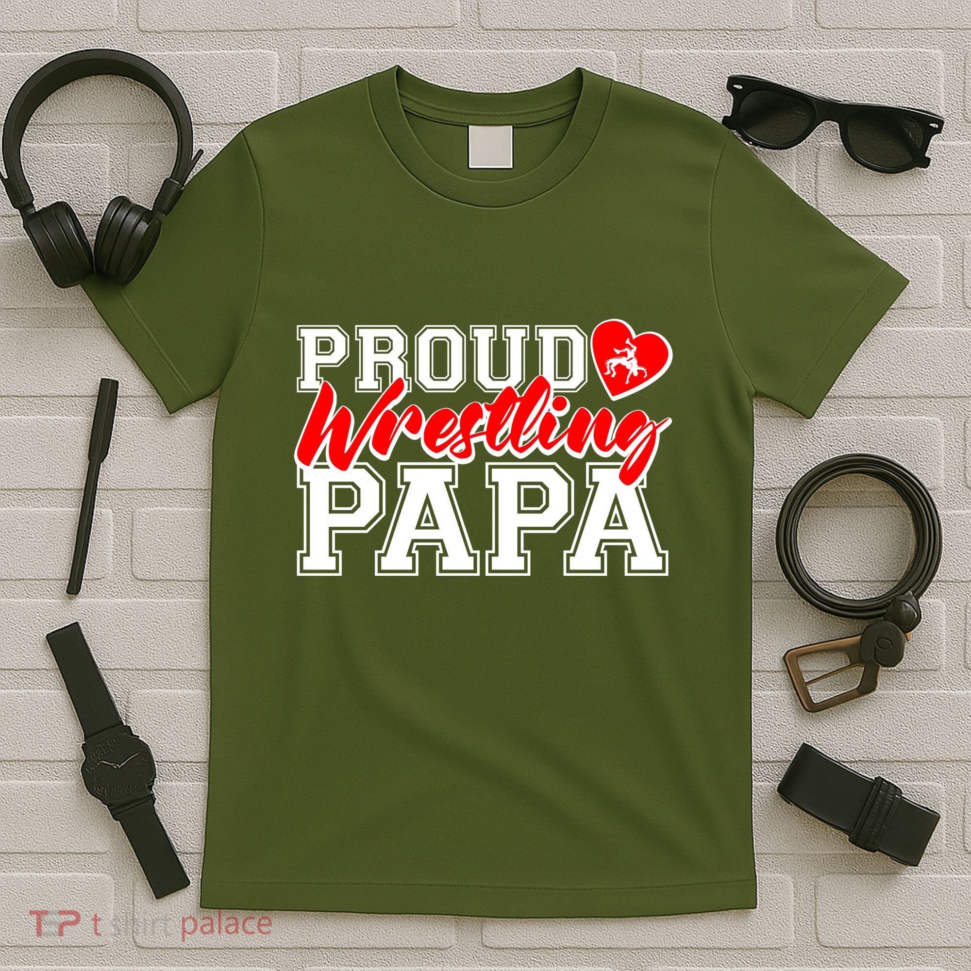 Cute Proud Wrestling Papa T-Shirt