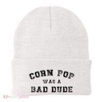 Corn Pop Was A Bad Dude Athletic Cornpop Meme Beanie thumb 0