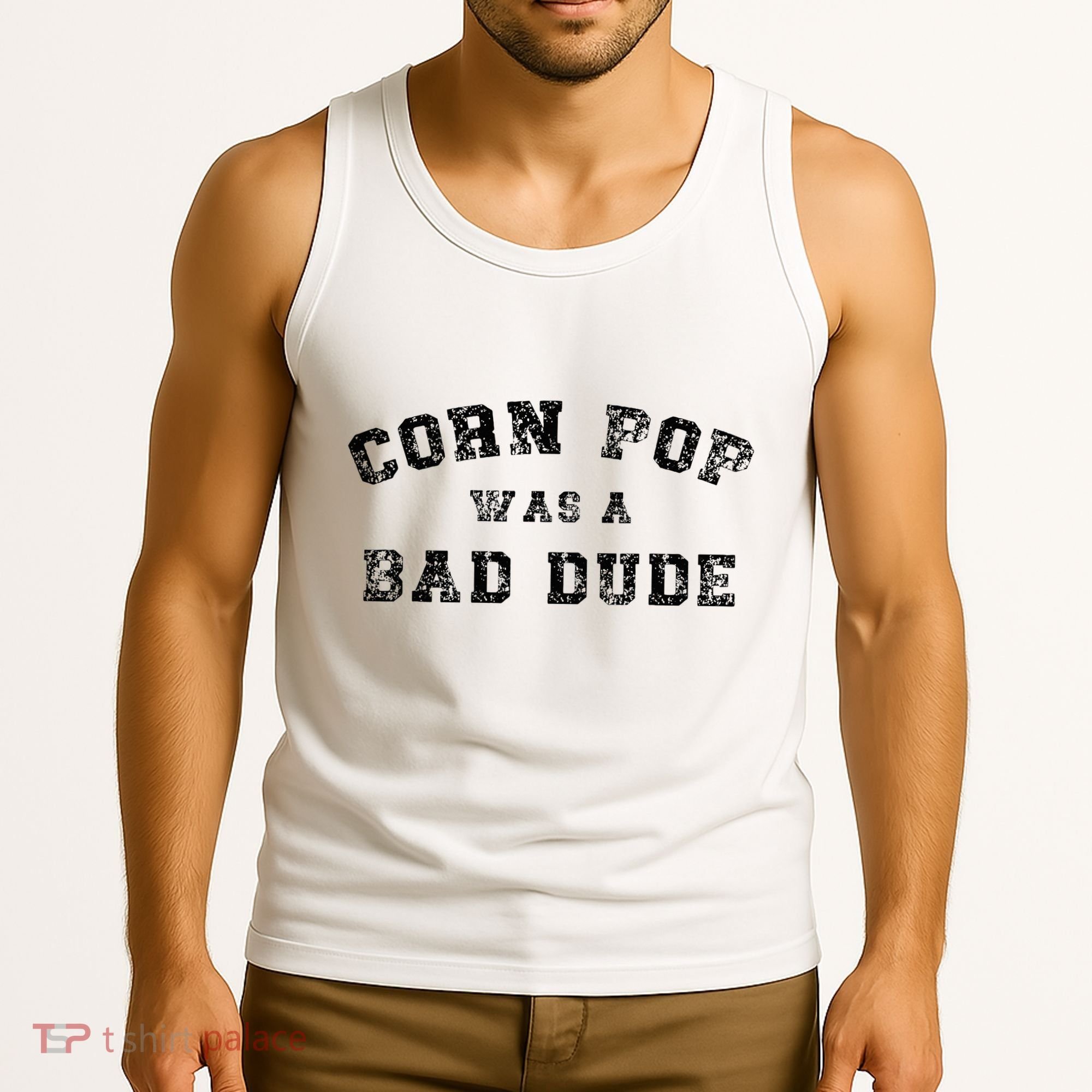 Corn Pop Was A Bad Dude Athletic Cornpop Meme Tank Top