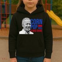 Corn Pop Was A Bad Dude Funny Joe Biden Kids Hoodie thumb 3