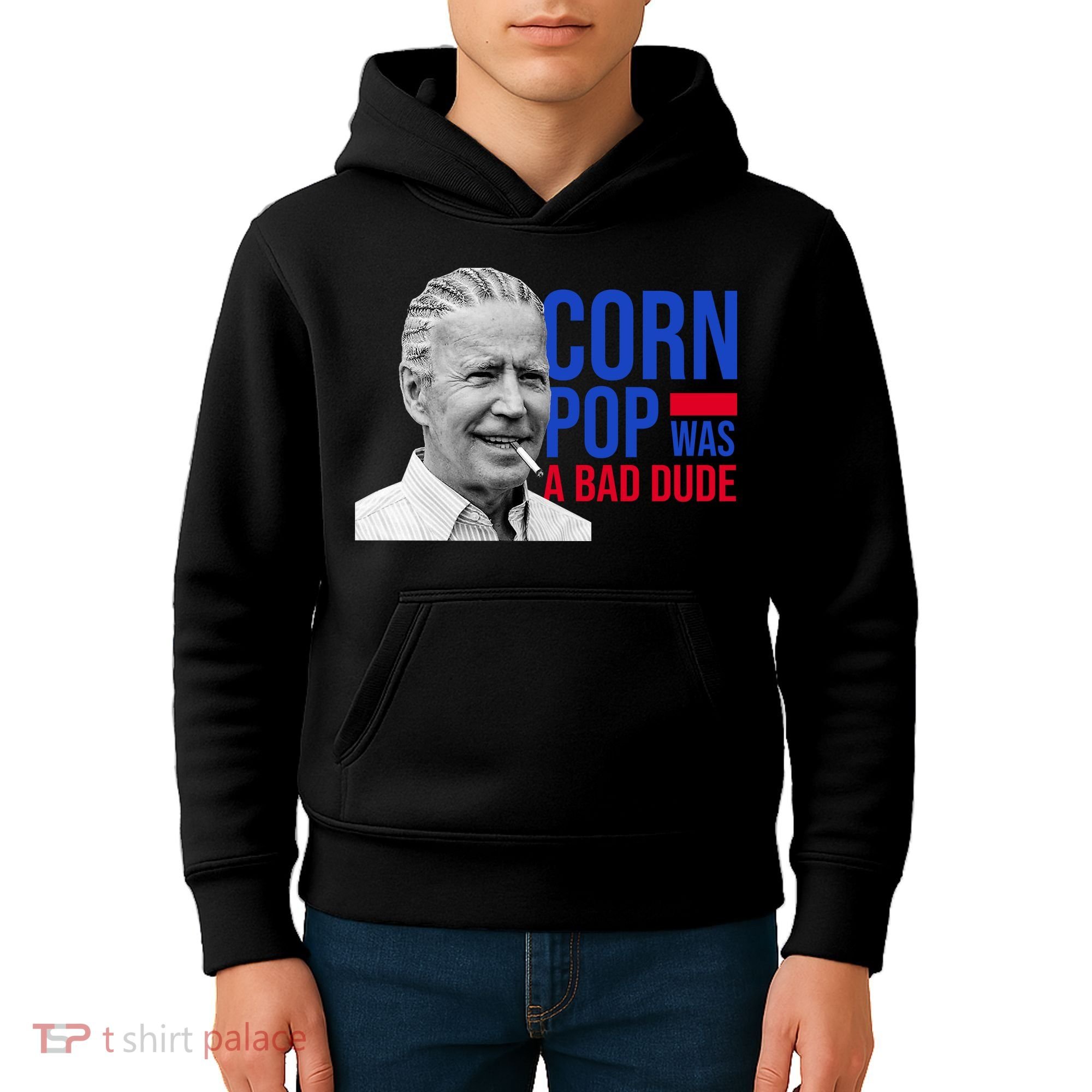 Corn Pop Was A Bad Dude Funny Joe Biden Kids Hoodie