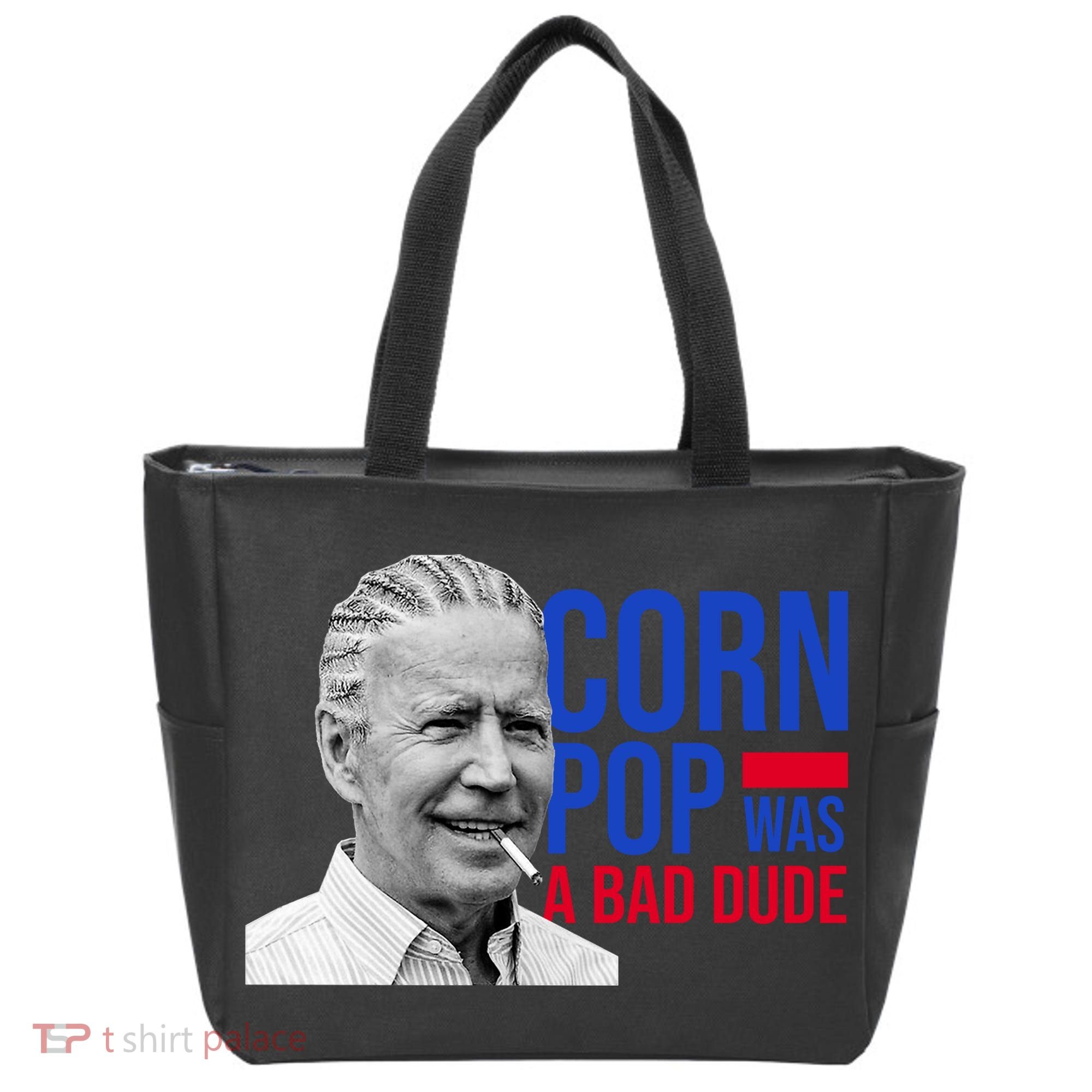 Corn Pop Was A Bad Dude Funny Joe Biden Tote Bag
