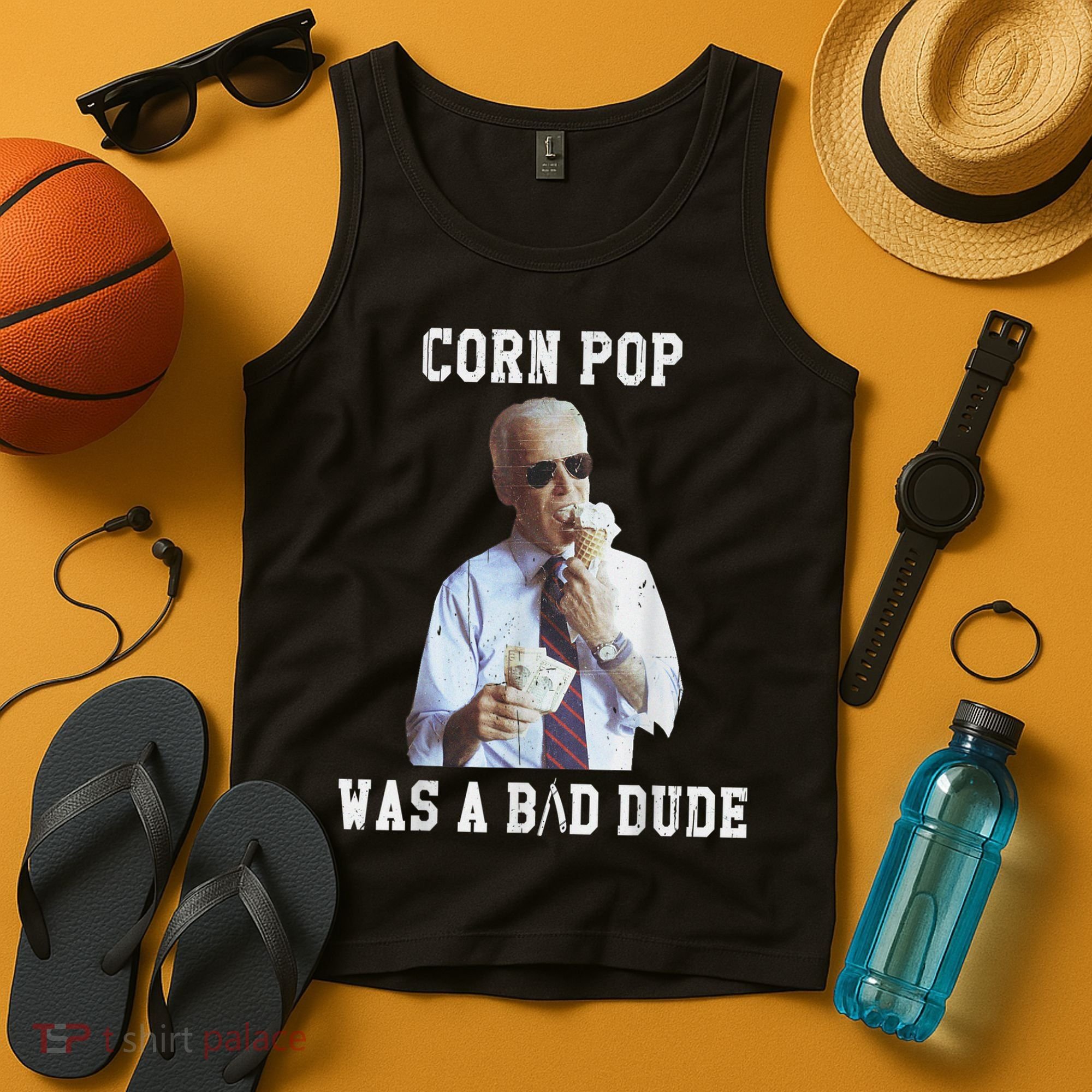 Corn Pop Was A Bad Dude Joe Biden Funny Political Meme Tank Top