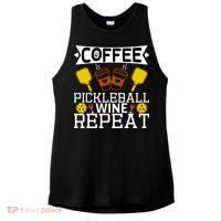Coffee Pickleball Wine Repeat Ladies PosiCharge Tri-Blend Wicking Tank thumb 0