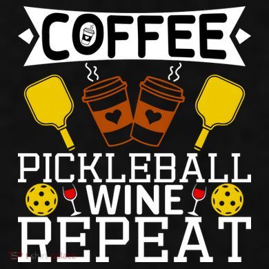 Coffee Pickleball Wine Repeat Ladies PosiCharge Tri-Blend Wicking Tank