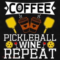 Coffee Pickleball Wine Repeat Ladies PosiCharge Tri-Blend Wicking Tank thumb 2