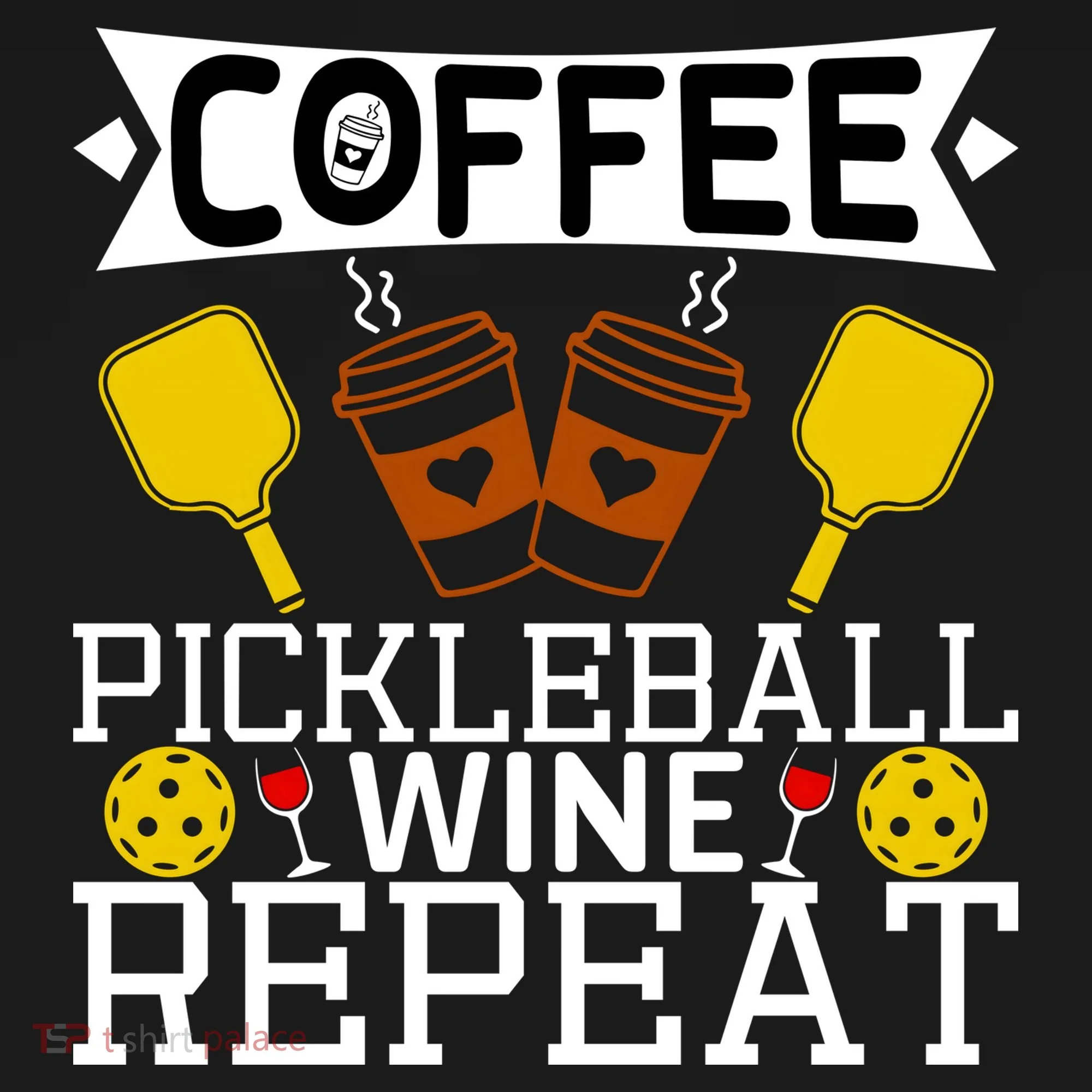 Coffee Pickleball Wine Repeat Doggie Tank