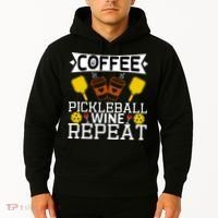 Coffee Pickleball Wine Repeat Hoodie thumb 2