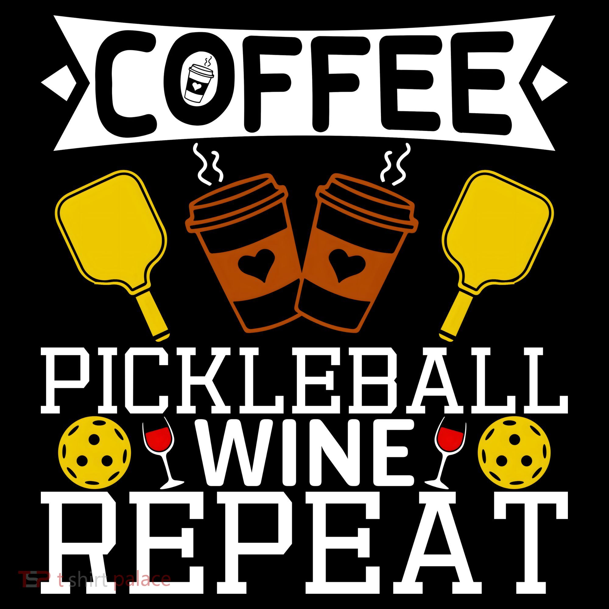 Coffee Pickleball Wine Repeat Sweatshirt