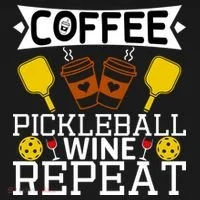 Coffee Pickleball Wine Repeat Bucket Hat thumb 4