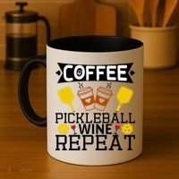 Coffee Pickleball Wine Repeat Coffee Mug thumb 4