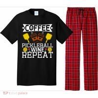 Coffee Pickleball Wine Repeat Pajama Set thumb 0