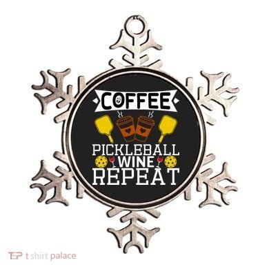 Coffee Pickleball Wine Repeat Ornament