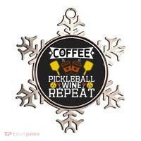 Coffee Pickleball Wine Repeat Ornament thumb 0