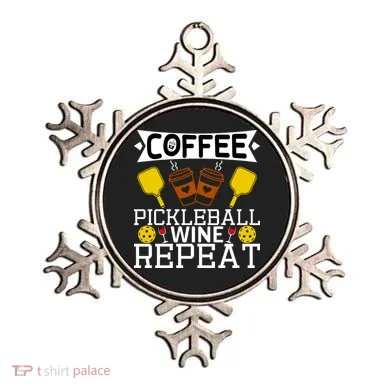 Coffee Pickleball Wine Repeat Ornament