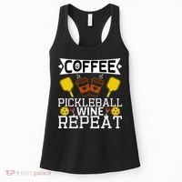Coffee Pickleball Wine Repeat Women's Tank Top thumb 0