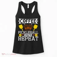 Coffee Pickleball Wine Repeat Women's Tank Top thumb 0